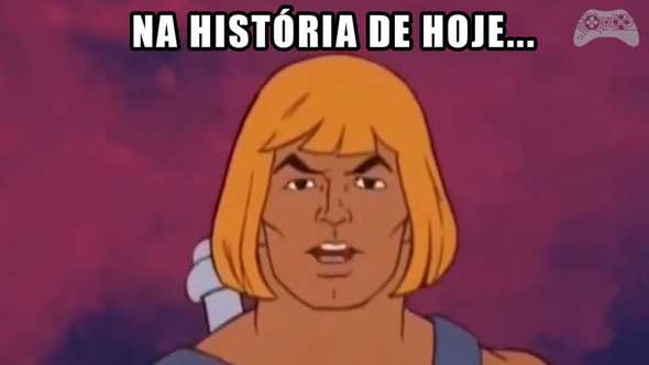 Imagem do desenho he-man dizendo: Na história de hoje