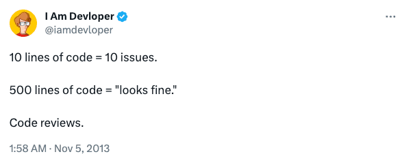 Um meme sobre como os desenvolvedores se comportam durante um Pull Request